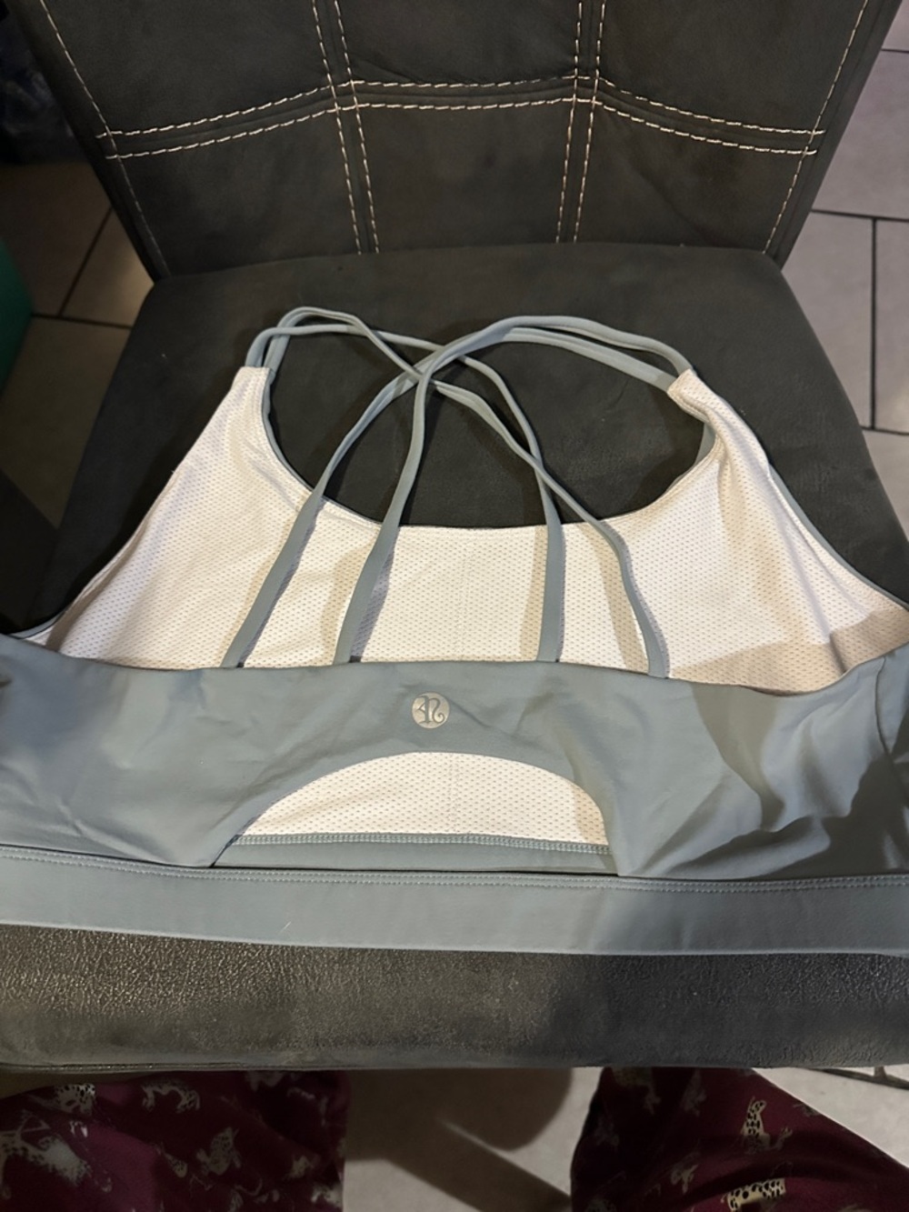 Women's Light Blue Strappy Crop Top - Athletic Support